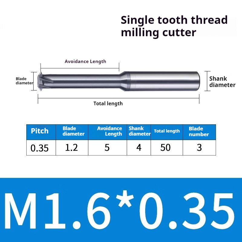 2034-65° three-tooth thread milling cutter, tungsten steel alloy end mill, tooth milling cutter, three-edged coating, M2M3M4M6 CNC cutter Shandong Denso Pricision Tools Co.,Ltd.